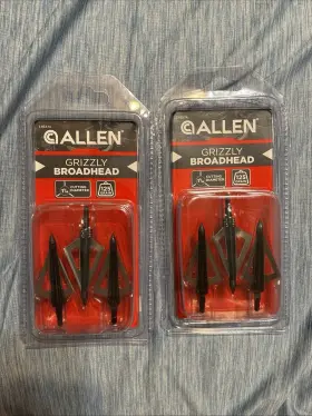 14625 Allen Lot Of 2 Grizzly Broadhead 1-3/16 Inch C.d. 125 Grain 3-pack