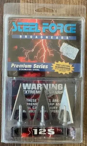 23723 Ballistic Archery Pack Of 3 Steel Force 125 Premium Series Broadheads
