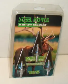 Ballistic Archery 638021457239 Steel Force Pack Of 3 125 Sabertooth Broadheads Sharp New