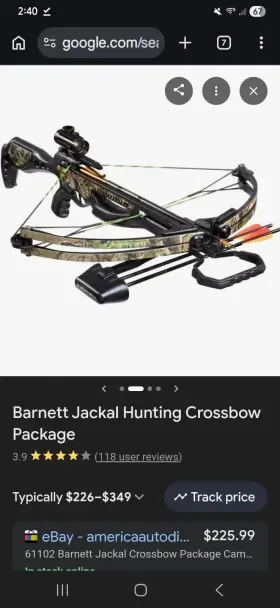 61102 Barnett Jackal Compound Crossbow Camouflage Black Hunting