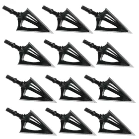 Bgary 744375458225 Broadheads 100 Grain Fixed Blades Archery 12pcs Q2-black 100gr-12pcs