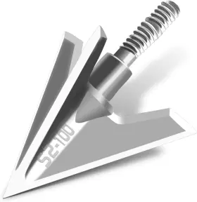 S2-silver Bgary 749684414641 Archery Broadheads 100 Grain 6 Pack Solid 3 Blades Fixed 6pcs