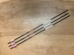 B10035406 Bloodsport 819319101007 Lot Of 3 Archery Punisher 350 Arrows Vane/insert Blood Ring