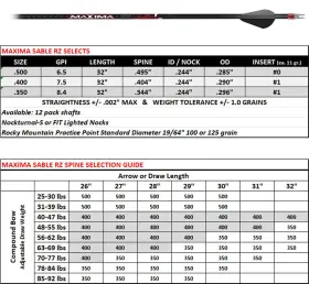 Carbon Express 044734511975 Maxima Sable Rz 500 Hunting Arrows - 12/pk