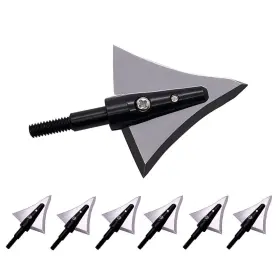 Cqwsbsy 788609635785 6pk Hunting Broadheads 125 Grain Fixed Blades Stainless Steel Right Bevel For