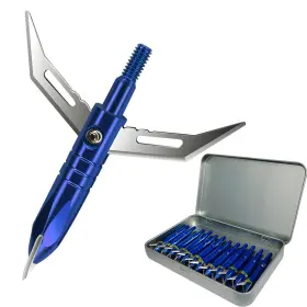 E5e10 43511-68251 12pcs Hunting Broadheads 100 Grain Archery Gra Inch Blue