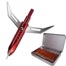 E5e10 704888318812 12pcs Hunting Broadheads 100 Grain Archery New Gra Inch Red