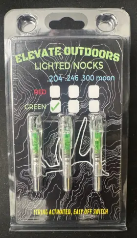 Elevate Outdoors 789091891963 Lighted Arrow Nocks .204 Green 3 Pack New