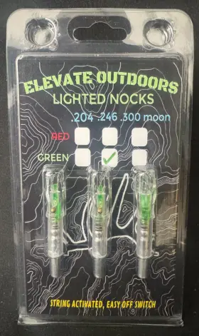 Elevate Outdoors 789091891987 Lighted Arrow Nocks .246 Green 3 Pack New