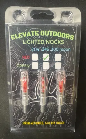 Elevate Outdoors 789091891994 Lighted Arrow Nocks .246 Red 3 Pack New