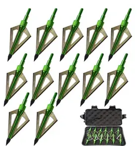 Eooenoon Archery 667797999780 Hunting Broadheads 3 Blades Screw-in Arrow Tips Green