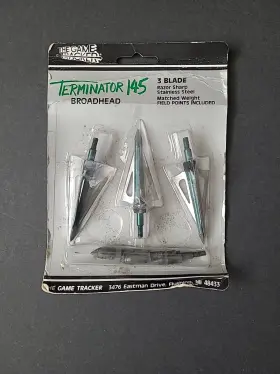 Game Tracker 044734097332 Terminator 145 3-blade Broadheads With Field Points Nos