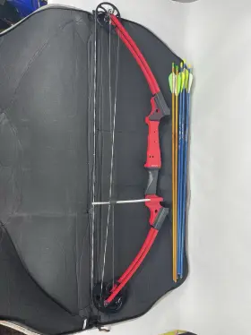 526425 Genesis Archery Original Compound Bow Red Right-handed 5 Arrows