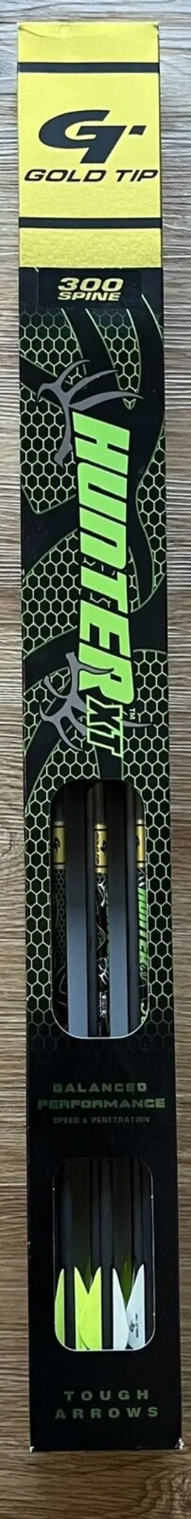 Gold Tip 791331876425 Hunter Xt Arrows - 300 Spine 2 Inch Raptor Vanes Dozen