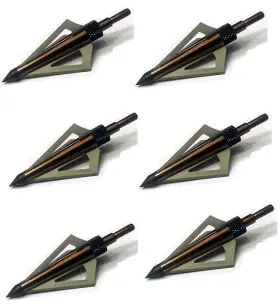 4333916765 Gpp 125 Grain Fixed Three Blade Broadheads 6 Per Pack Compatible With Cro