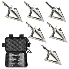 Gracfulcub 215340648955 6-pack Broadheads 100 Grain Stainless Steel Fixed Blade Crossbow