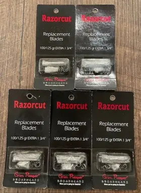 01807 Grim Reaper 5 Packs Razorcut Replacement Blades-100/125 Grain Extra 1 3/4 Inch