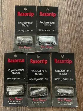 01907 Grim Reaper 5 Packs Razortip Replacement Blades-100/125 Grain Extra 1 3/4 Inch