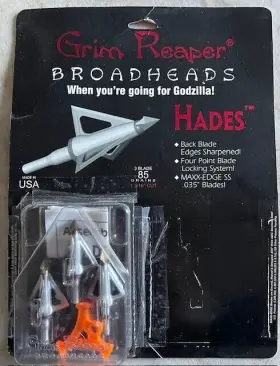 02201 Grim Reaper Pack Of 3 Broadheads - Hades 85 Grains Blade 1-3/16 Inch Cut