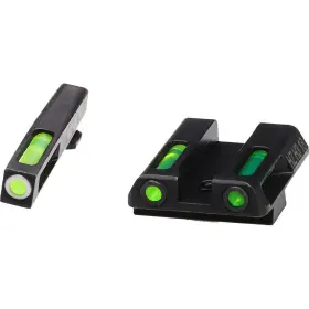 1301561 Hiviz Litewave H3 Handgun Sight Glock 42/43 Green Litepipes With White Front Ring