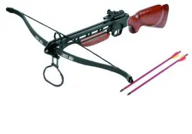 Hd-c497 Isaazon 150lbs Hunting Crossbow Powerful Bow Cross 2 Arrows Wood