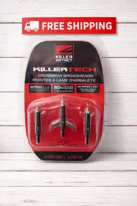 Killer Instinct 859826007898 3-pack 3100 Killertech 100 Grain 2-blade Archery Broadheads