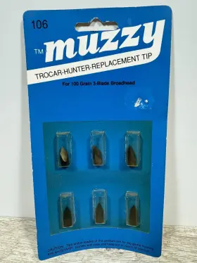 Muzzy 050301106000 #106 Trocar Hunter Replacement Tips For 100 Grain 3-blade Fixed Broadheads