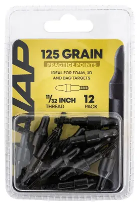 Nap60p3dp1132x Nap New Archery Products 888151023433 3d Practice Points Field Tips Fixed 125 Gr Black/ 12 Pack