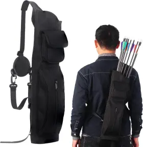 01fbjd-1 Nobrand Shoulder-hung Adjustable Archery Quiver With Front Pockets