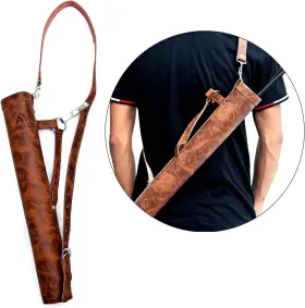 4039tg Nobrand Adjustable Leather Archery Quiver For Bow Hunting Target Practice