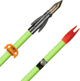 A206-flo Nobrand Fluorescent Green Fiberglass Bowfishing Arrow Fx Point And Safety Slide