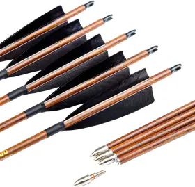 Bmw-400 Nobrand 30-32 Inch 300-600 Spine Carbon Arrows 12pcs Turkey Feather