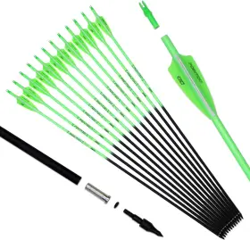 Fg6278 Nobrand 30in Fluorescent Carbon Arrows For Bows With Removable Tips 12pk