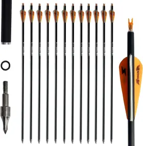 Huntan2022 Nobrand 31in Carbon Hunting Arrows For Compound And Recurve Bow 12-pack