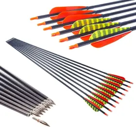 Lxhgsp-500-30 Nobrand 0feather Arrows 300-600 Spine For Recurve Bow -12pcs
