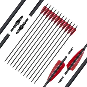 Lye2r1b Nobrand 12 Pcs Carbon Arrows 30in For Recurve Longbow Compound Bow Hunting