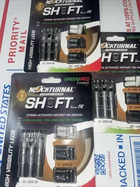 Nockturnal 818322016070 Lot Of 3 3-packs Shift Universal Lighted Nock Strobing Red/green