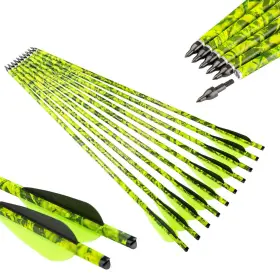 Nuj20-hu Pinals Archery Camo Crossbow Bolts 22 20 Inch Carbon Hunting Arrows Crossbolt 12pcs