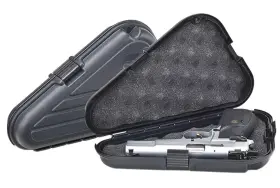 142300 Plano 024099014236 Protector Pistol Case Large Black Polymer Holds Handgun