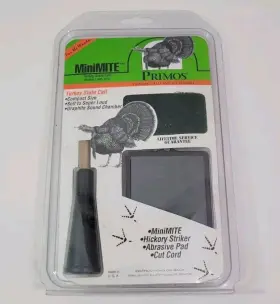 Primos 010135002190 Minimite Turkey Slate Call No. 219 Hickory Striker-abrasive Pad-cut Cord