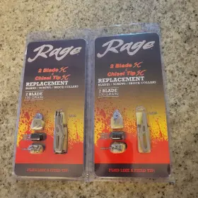 Rage 818322011402 Replacement Arrow Blades Shock Collars And Screws For Bow Hunting Lot Of 2