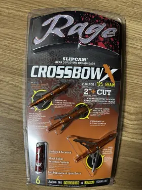 R54000 Rage Crossbow X 125 Grain Two Blade Slip Cam Rear Deploying Broadheads