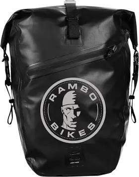 R154 Rambo Bikes New Black Waterproof Half Saddle Accessory Bag 27 Liters