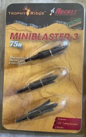 27551 Rocket Aeroheads Miniblaster-3 - 1 Pack Of 3 Trophy Ridge Broadheads