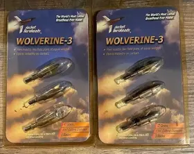 Wolverine-3 Rocket Aeroheads - 2 Pks Of 3 Pk Broadheads Blade 57 Gr 1-1/4 Inch