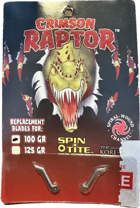 Spin Tite 857855000248 Crimson Raptor Replacement Blades 100 Gr Deer Elk Bow Hunting New