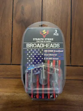 Ssb100 Stealth Strike Bullet Hunting Broadheads 100gr Stainless Steel 2 Blade Broad