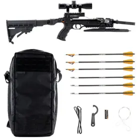Steambow 812237032842 Ar-6 Survival Compact Hunting/tactical Crossbow Bundle With 4x Scope And Bag