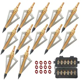 Tiro Volo 768420298857 Hunting Broadheads 3 Blades Archery 100 Grain Screw-in Arrow Gold