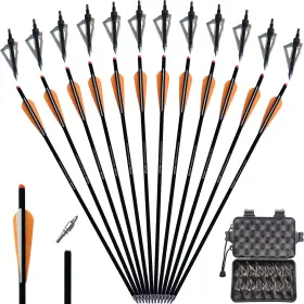 Tit-coyo 054114101566 20 22 Inch Crossbow Bolts And Broadheads Set Carbon Arrows